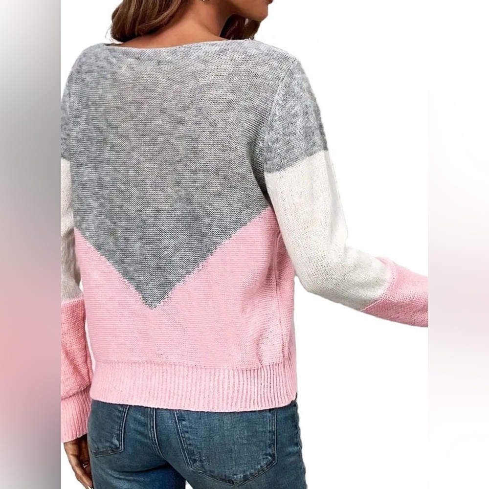 Openwork Color Block Sweater - Picture 6 of 12